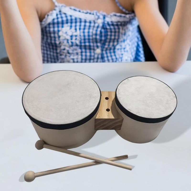 Luwecf Bongo Drums 5” and 6” for Kids Adults Beginners,for Education and Practice Wood Percussion Instrument for Dance Classes - Image 3